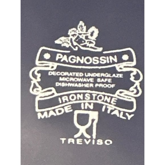 Pagnossin Treviso Ironstone Blue & Orange Pasta Bowls & Salad Plates - Picture 4 of 11